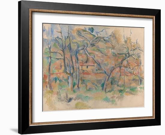 Trees and Houses, Provence-Paul Cézanne-Framed Giclee Print