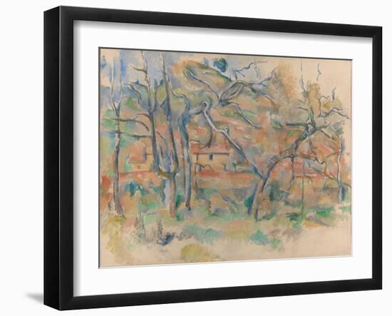 Trees and Houses, Provence-Paul Cézanne-Framed Giclee Print