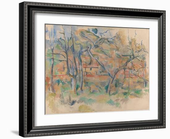 Trees and Houses, Provence-Paul Cézanne-Framed Giclee Print