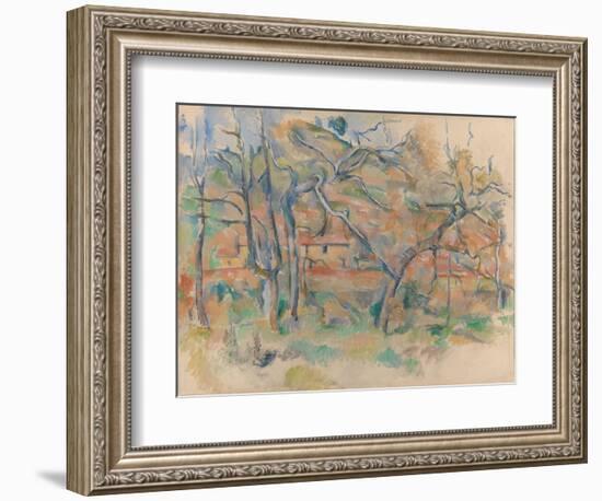 Trees and Houses, Provence-Paul Cézanne-Framed Giclee Print