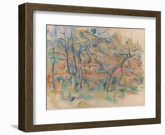 Trees and Houses, Provence-Paul Cézanne-Framed Giclee Print