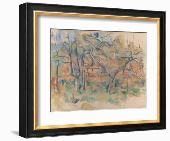 Trees and Houses, Provence-Paul Cézanne-Framed Giclee Print