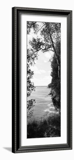 Trees at the Lakeside, Cave Point County Park, Lake Michigan, Door County, Wisconsin, USA-null-Framed Photographic Print