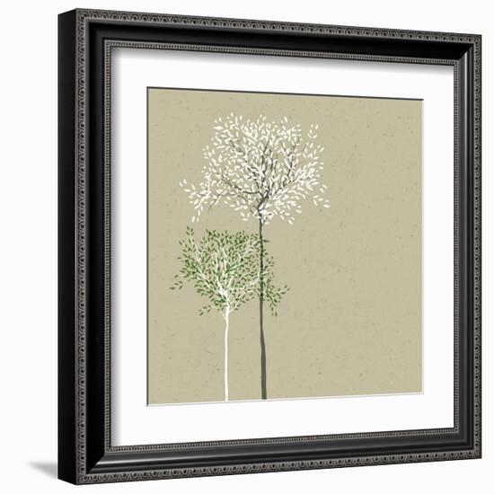 Trees Background. the Trunk and Leaves in Separate Layers. Vector.-pashabo-Framed Art Print
