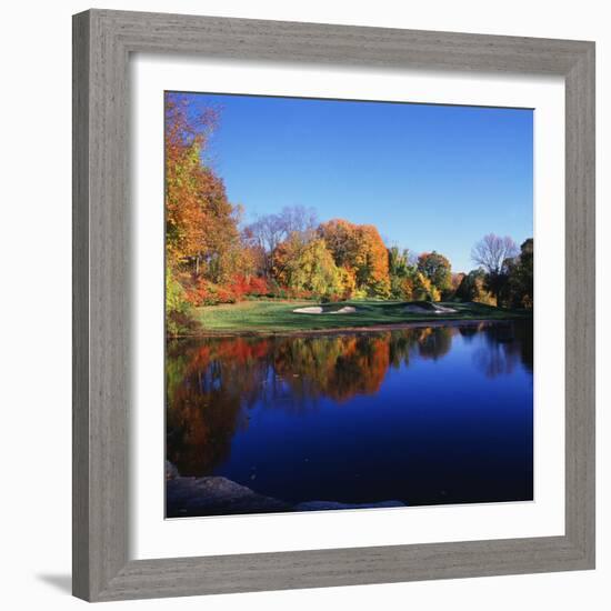 Trees in a Golf Course, Patterson Club, Fairfield, Connecticut, USA-null-Framed Photographic Print