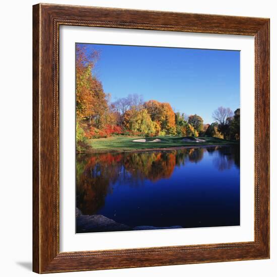 Trees in a Golf Course, Patterson Club, Fairfield, Connecticut, USA-null-Framed Photographic Print