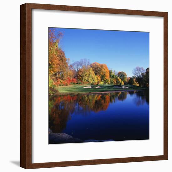 Trees in a Golf Course, Patterson Club, Fairfield, Connecticut, USA-null-Framed Photographic Print