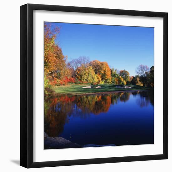 Trees in a Golf Course, Patterson Club, Fairfield, Connecticut, USA-null-Framed Photographic Print