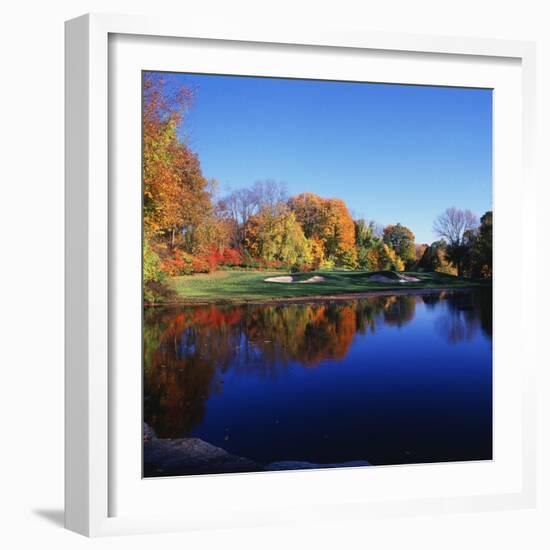 Trees in a Golf Course, Patterson Club, Fairfield, Connecticut, USA-null-Framed Photographic Print