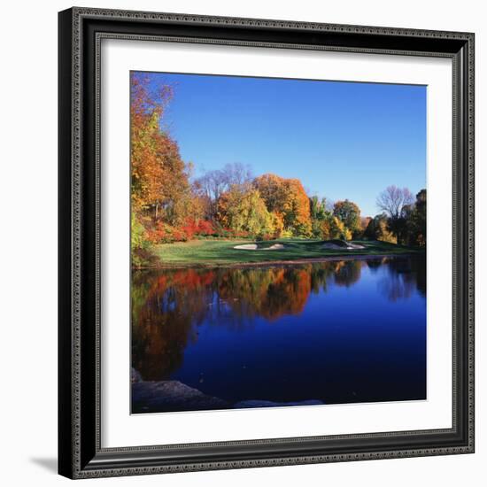 Trees in a Golf Course, Patterson Club, Fairfield, Connecticut, USA-null-Framed Photographic Print