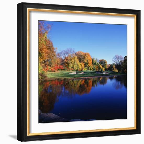 Trees in a Golf Course, Patterson Club, Fairfield, Connecticut, USA-null-Framed Photographic Print