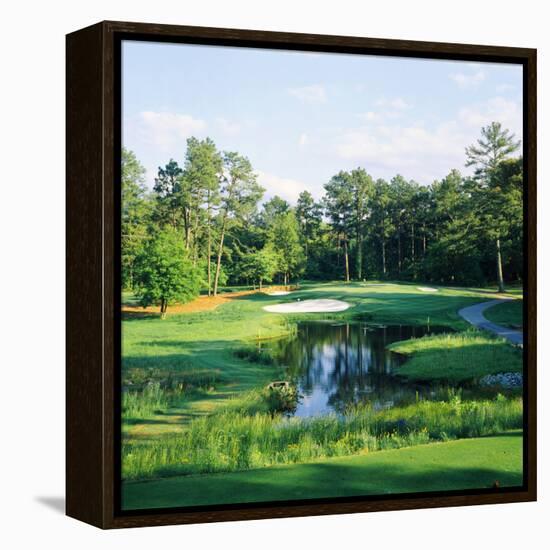 Trees in a Golf Course, Pine Needles Lodge and Golf Club, Pinehurst, Moore County-null-Framed Premier Image Canvas