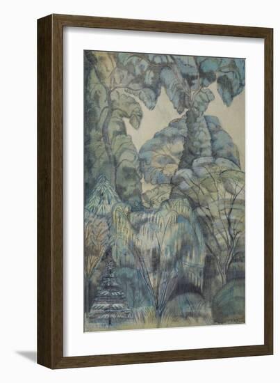 Trees in Bird Garden, Iver Heath, 1913 (W/C & Pencil on Paper)-Paul Nash-Framed Giclee Print