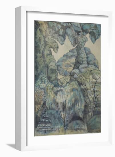 Trees in Bird Garden, Iver Heath, 1913 (W/C & Pencil on Paper)-Paul Nash-Framed Giclee Print