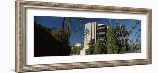 Trees in Front of a Hotel, Beverly Hills Hotel, Beverly Hills, Los Angeles County, California, USA-null-Framed Photographic Print