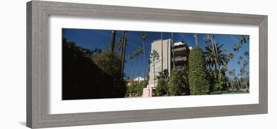 Trees in Front of a Hotel, Beverly Hills Hotel, Beverly Hills, Los Angeles County, California, USA-null-Framed Photographic Print