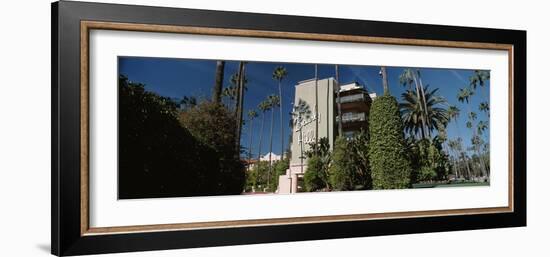 Trees in Front of a Hotel, Beverly Hills Hotel, Beverly Hills, Los Angeles County, California, USA-null-Framed Photographic Print