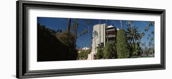 Trees in Front of a Hotel, Beverly Hills Hotel, Beverly Hills, Los Angeles County, California, USA-null-Framed Photographic Print