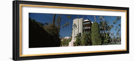 Trees in Front of a Hotel, Beverly Hills Hotel, Beverly Hills, Los Angeles County, California, USA-null-Framed Photographic Print