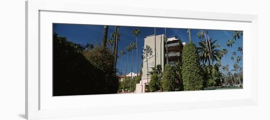 Trees in Front of a Hotel, Beverly Hills Hotel, Beverly Hills, Los Angeles County, California, USA-null-Framed Photographic Print