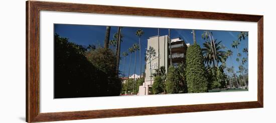 Trees in Front of a Hotel, Beverly Hills Hotel, Beverly Hills, Los Angeles County, California, USA-null-Framed Photographic Print