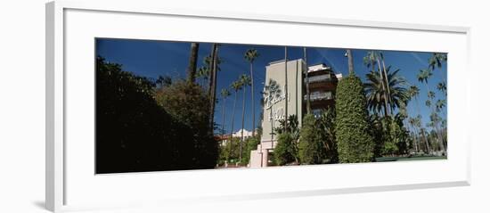 Trees in Front of a Hotel, Beverly Hills Hotel, Beverly Hills, Los Angeles County, California, USA-null-Framed Photographic Print