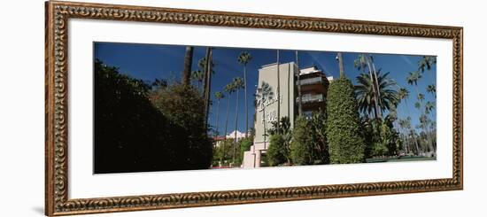 Trees in Front of a Hotel, Beverly Hills Hotel, Beverly Hills, Los Angeles County, California, USA-null-Framed Photographic Print