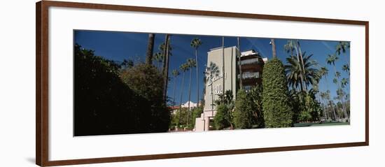Trees in Front of a Hotel, Beverly Hills Hotel, Beverly Hills, Los Angeles County, California, USA-null-Framed Photographic Print