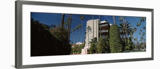 Trees in Front of a Hotel, Beverly Hills Hotel, Beverly Hills, Los Angeles County, California, USA-null-Framed Photographic Print