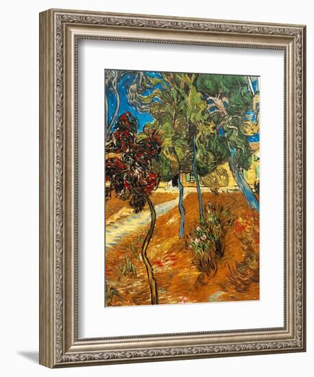 Trees in the Asylum Gardens, Arles, 1889-Vincent van Gogh-Framed Giclee Print