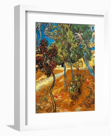 Trees in the Asylum Gardens, Arles, 1889-Vincent van Gogh-Framed Giclee Print