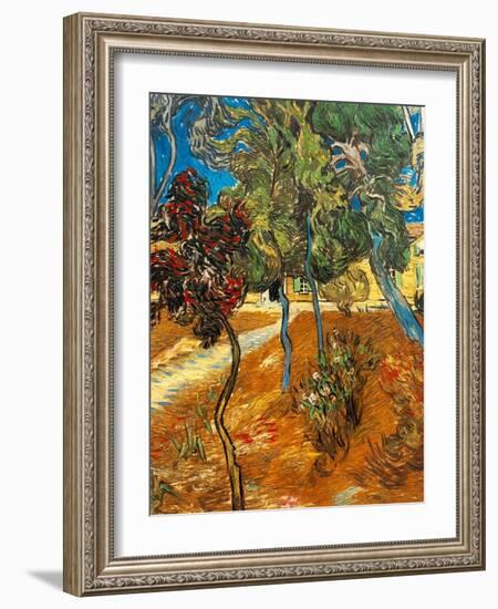 Trees in the Asylum Gardens, Arles, 1889-Vincent van Gogh-Framed Giclee Print