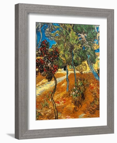 Trees in the Asylum Gardens, Arles, 1889-Vincent van Gogh-Framed Giclee Print