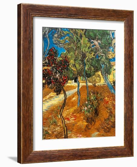 Trees in the Asylum Gardens, Arles, 1889-Vincent van Gogh-Framed Giclee Print