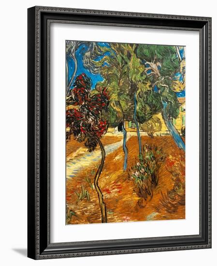 Trees in the Asylum Gardens, Arles, 1889-Vincent van Gogh-Framed Giclee Print