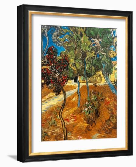 Trees in the Asylum Gardens, Arles, 1889-Vincent van Gogh-Framed Giclee Print