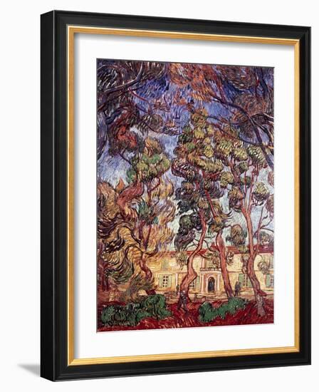 Trees in the Garden of Saint-Paul Hospital-Vincent van Gogh-Framed Giclee Print