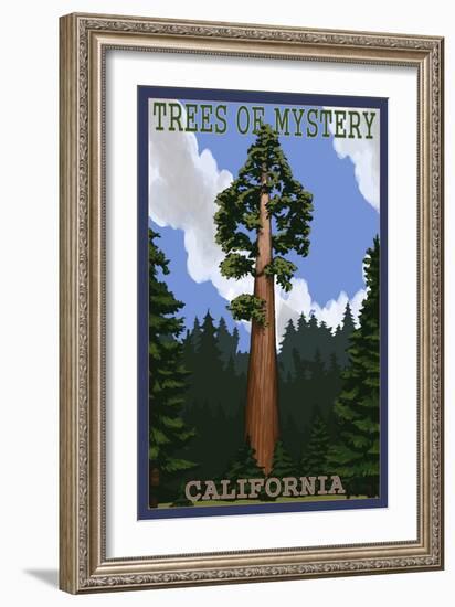 Trees of Mystery - California Redwoods-Lantern Press-Framed Art Print