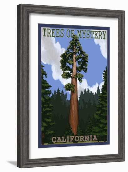 Trees of Mystery - California Redwoods-Lantern Press-Framed Art Print