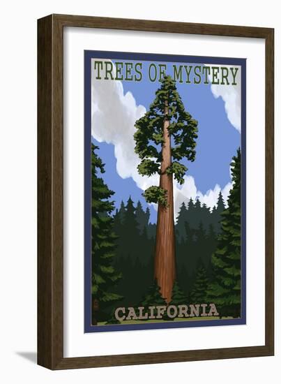 Trees of Mystery - California Redwoods-Lantern Press-Framed Art Print