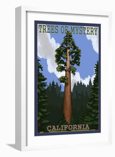 Trees of Mystery - California Redwoods-Lantern Press-Framed Art Print