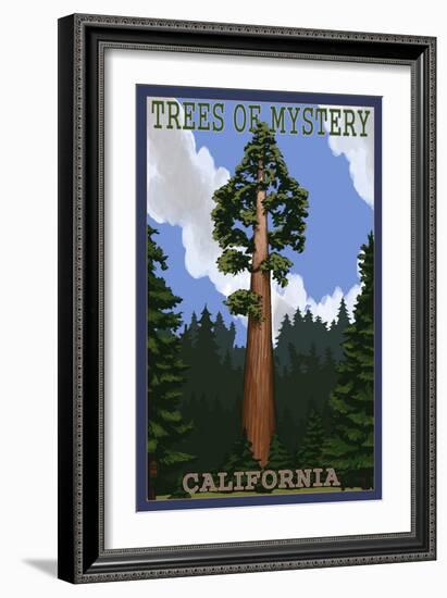 Trees of Mystery - California Redwoods-Lantern Press-Framed Art Print