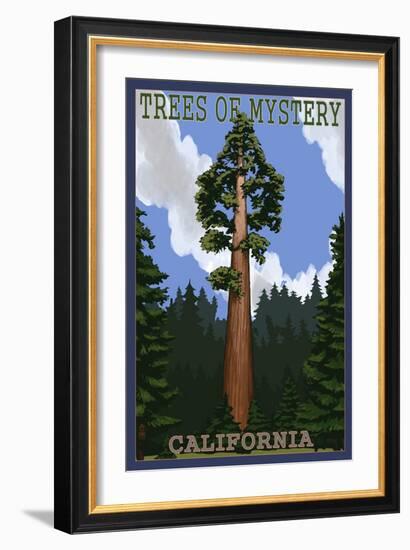 Trees of Mystery - California Redwoods-Lantern Press-Framed Art Print