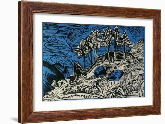 Trees on a Mountain Slope-Ernst Ludwig Kirchner-Framed Giclee Print