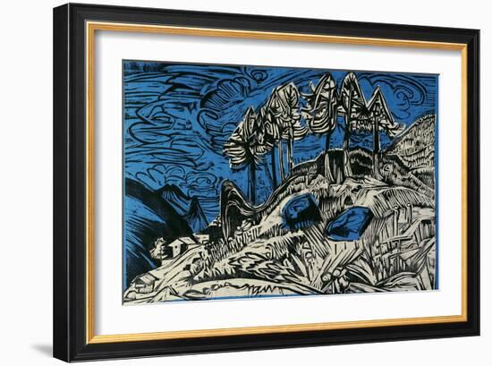 Trees on a Mountain Slope-Ernst Ludwig Kirchner-Framed Giclee Print