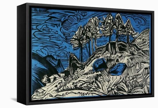 Trees on a Mountain Slope-Ernst Ludwig Kirchner-Framed Premier Image Canvas