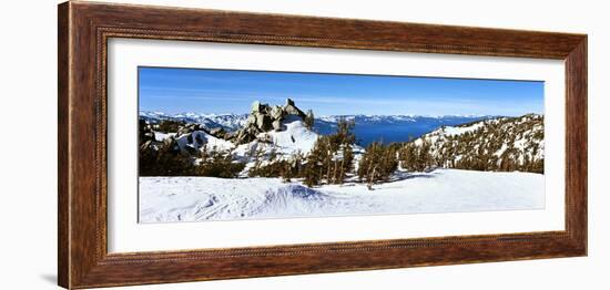 Trees on a Snow Covered Landscape, Heavenly Mountain Resort, Lake Tahoe-null-Framed Photographic Print