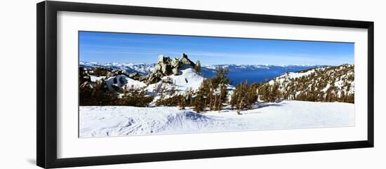 Trees on a Snow Covered Landscape, Heavenly Mountain Resort, Lake Tahoe-null-Framed Photographic Print