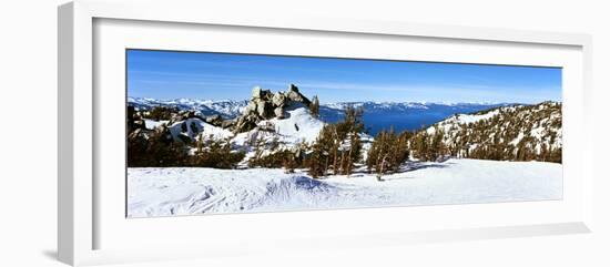 Trees on a Snow Covered Landscape, Heavenly Mountain Resort, Lake Tahoe-null-Framed Photographic Print