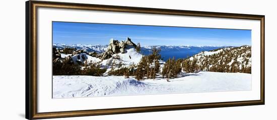 Trees on a Snow Covered Landscape, Heavenly Mountain Resort, Lake Tahoe-null-Framed Photographic Print